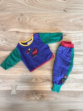 Vintage 90’s Gymboree color block Outfit Multicolor